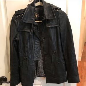 Mackage  Black Leather Jacket size XS fits Small